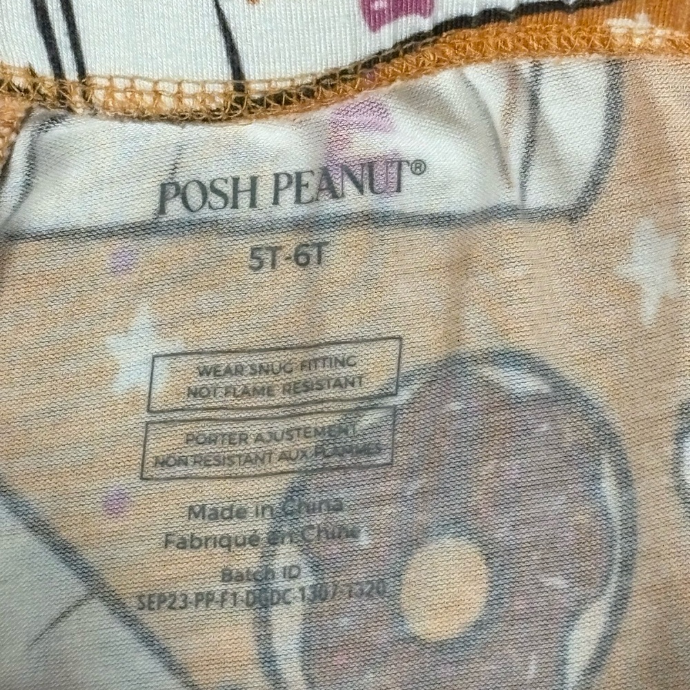 Posh Peanut Bamboo Pajama Set Coffee Donut Print Girls 3T 4T Top 5T 6T Bottoms - Picture 4 of 4